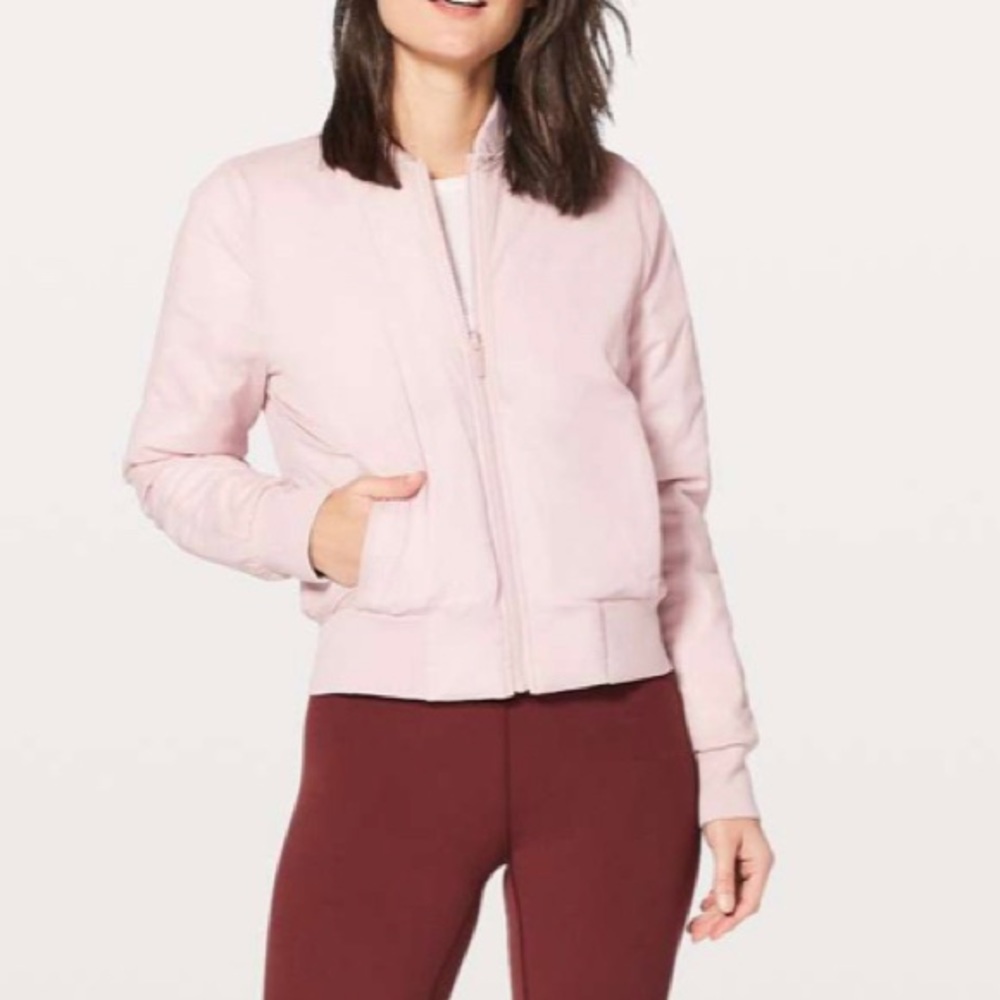 lululemon Non Stop Bomber - porcelain pink - size 8